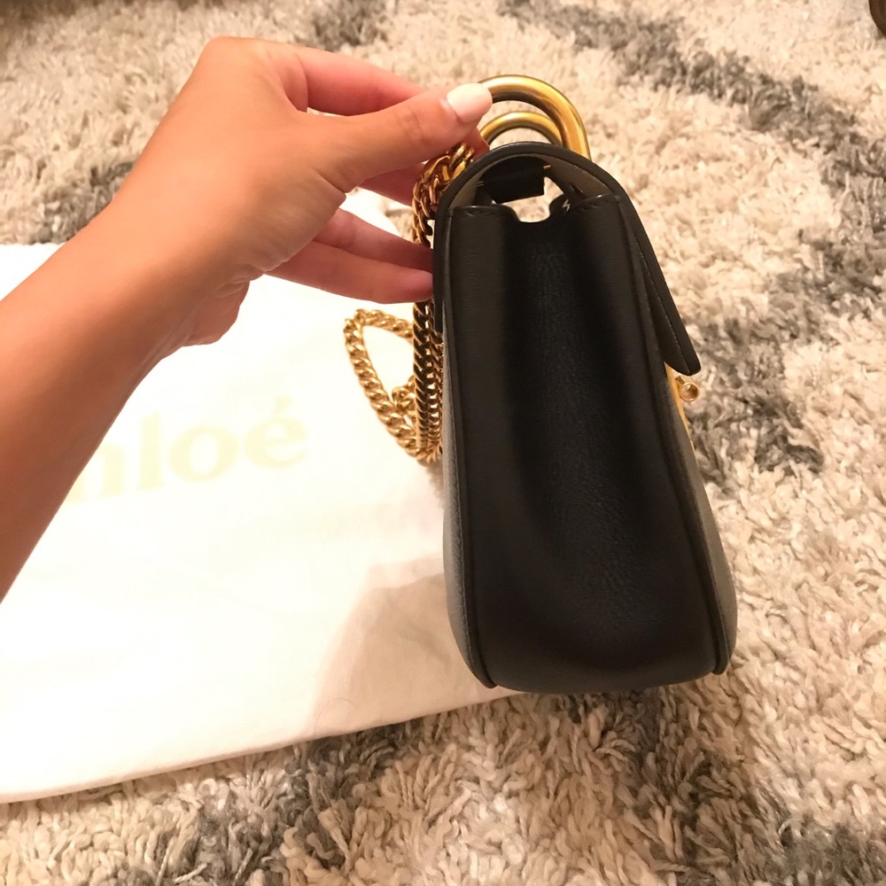 Chloe Drew Bag Black Leather Gold Hardware - Picture 4 of 8